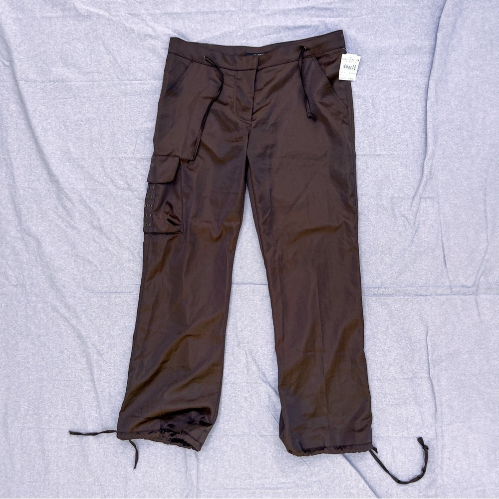 NWT Sandro Paris brown silk cargo pants large💥